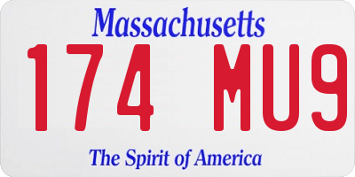 MA license plate 174MU9
