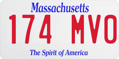 MA license plate 174MV0