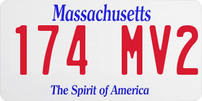 MA license plate 174MV2