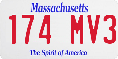 MA license plate 174MV3