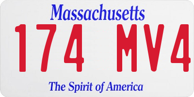 MA license plate 174MV4