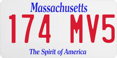 MA license plate 174MV5