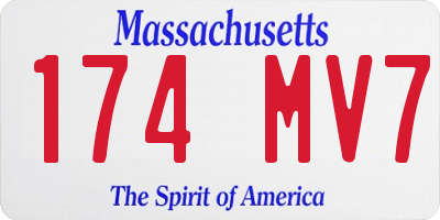 MA license plate 174MV7