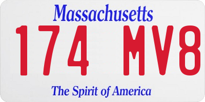 MA license plate 174MV8