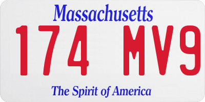 MA license plate 174MV9