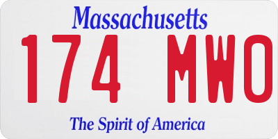MA license plate 174MW0