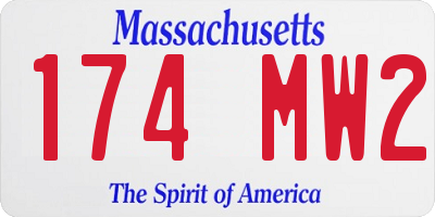 MA license plate 174MW2