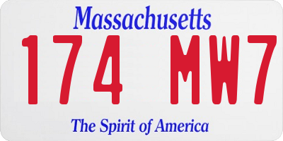 MA license plate 174MW7