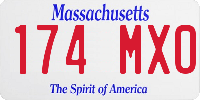 MA license plate 174MX0