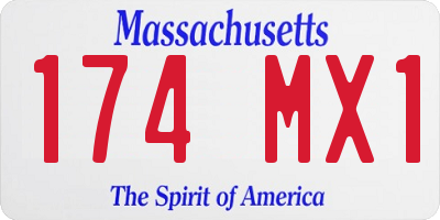 MA license plate 174MX1