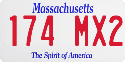MA license plate 174MX2