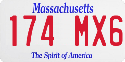 MA license plate 174MX6