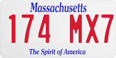 MA license plate 174MX7