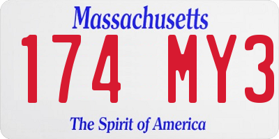 MA license plate 174MY3
