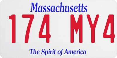 MA license plate 174MY4