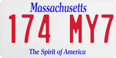 MA license plate 174MY7