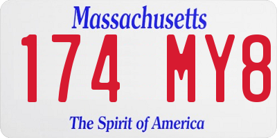 MA license plate 174MY8