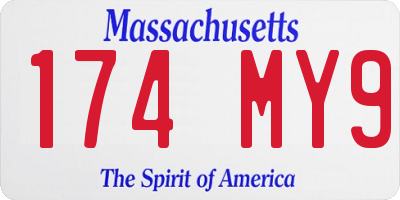 MA license plate 174MY9