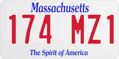 MA license plate 174MZ1