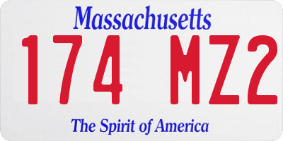 MA license plate 174MZ2