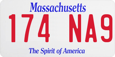 MA license plate 174NA9