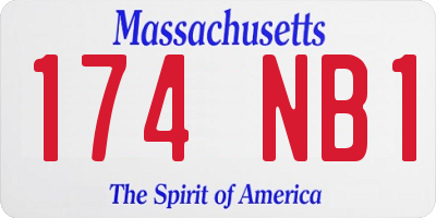 MA license plate 174NB1