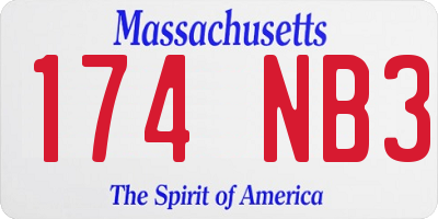 MA license plate 174NB3