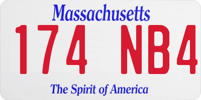 MA license plate 174NB4