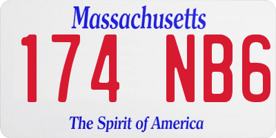 MA license plate 174NB6
