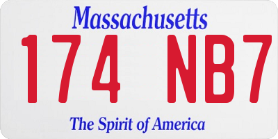 MA license plate 174NB7