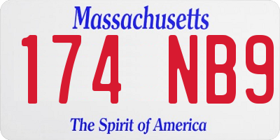 MA license plate 174NB9