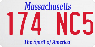 MA license plate 174NC5