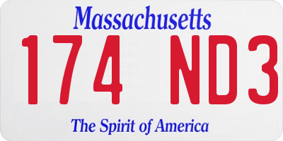 MA license plate 174ND3