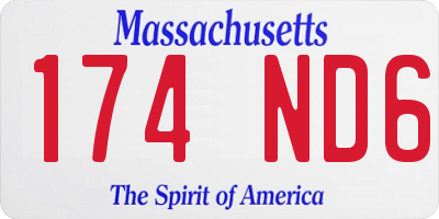MA license plate 174ND6
