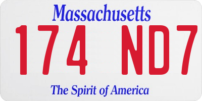 MA license plate 174ND7