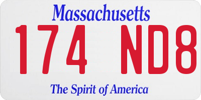 MA license plate 174ND8