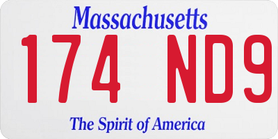 MA license plate 174ND9