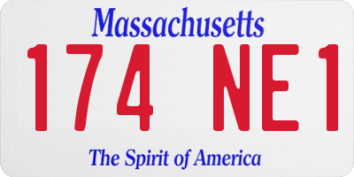 MA license plate 174NE1