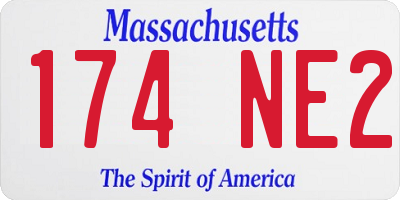 MA license plate 174NE2