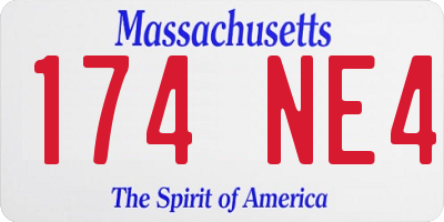 MA license plate 174NE4