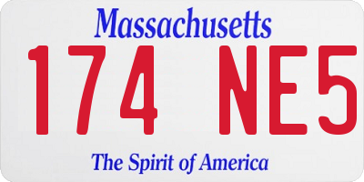 MA license plate 174NE5