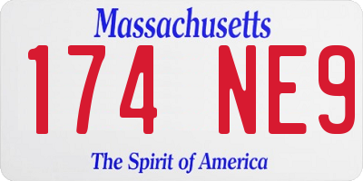 MA license plate 174NE9