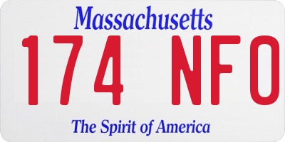 MA license plate 174NF0