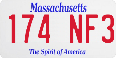 MA license plate 174NF3