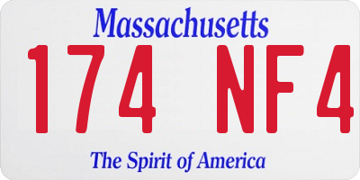 MA license plate 174NF4