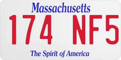 MA license plate 174NF5