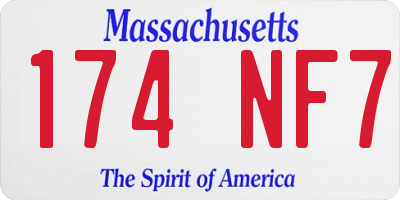 MA license plate 174NF7