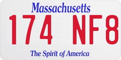 MA license plate 174NF8
