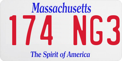 MA license plate 174NG3