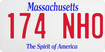 MA license plate 174NH0